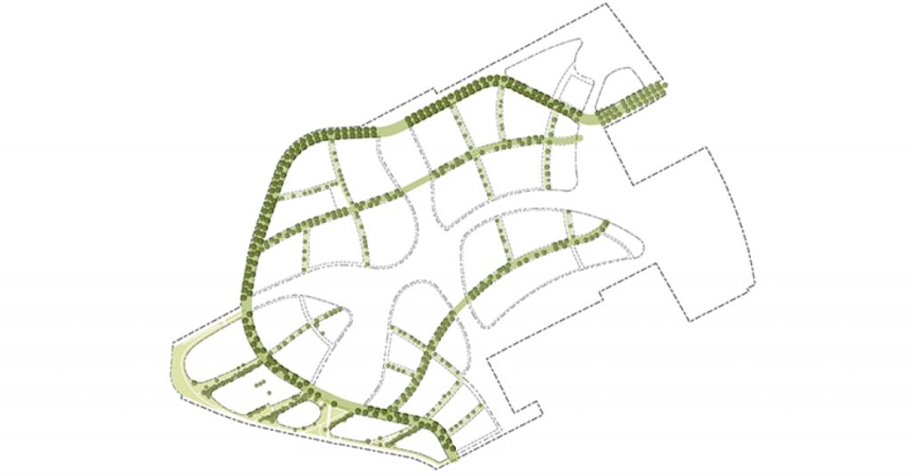 De lanenstructuur in Kersenweide.