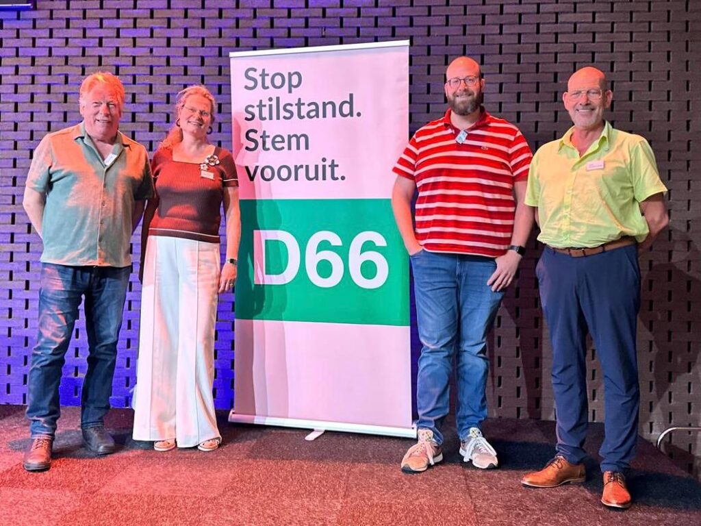 Antonet, Frits, Ruud en Joeri (D66 Dongen) op de Brabantdag.
