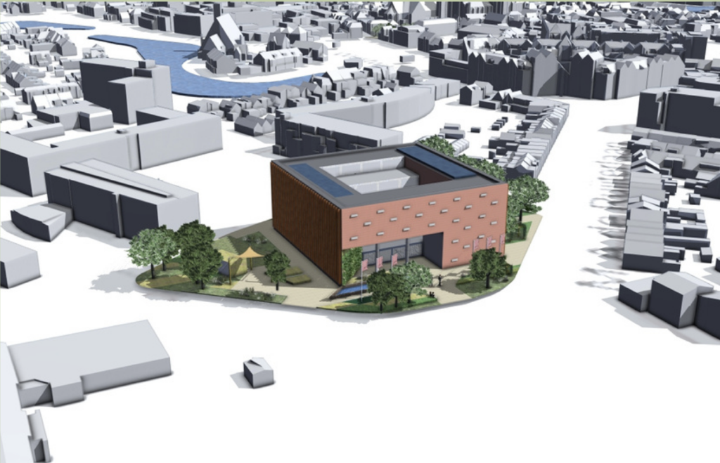 Impressie vergroenen stadskantoor