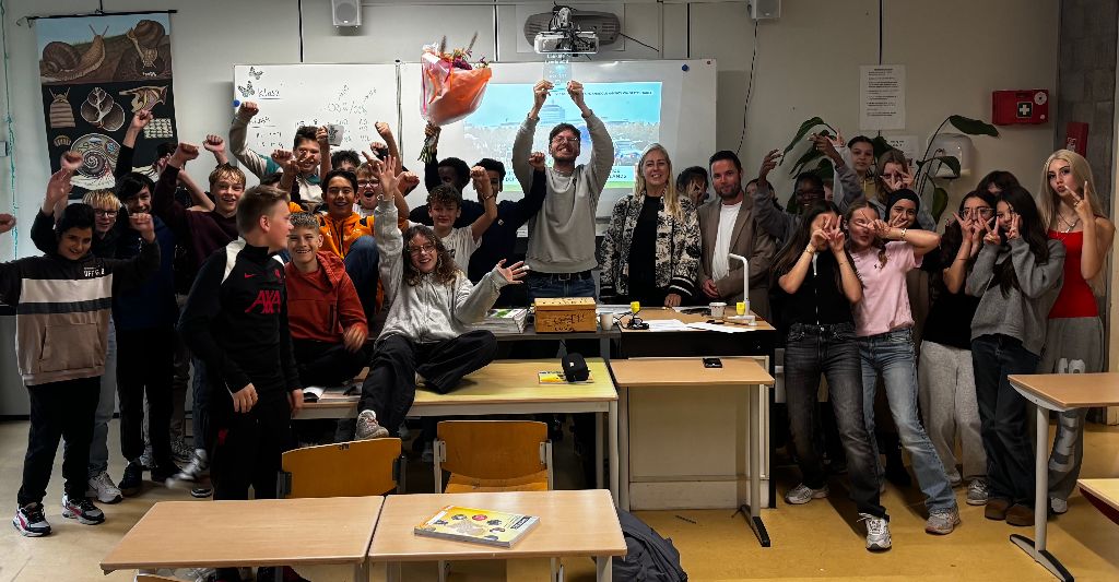Winnaar Wisse Wortman in zijn klas