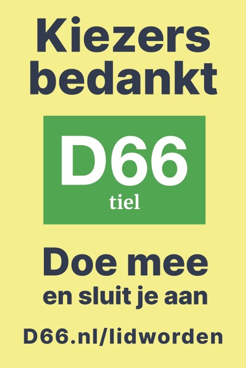 Bedankt aan alle mensen die op D66 hebben gestemd