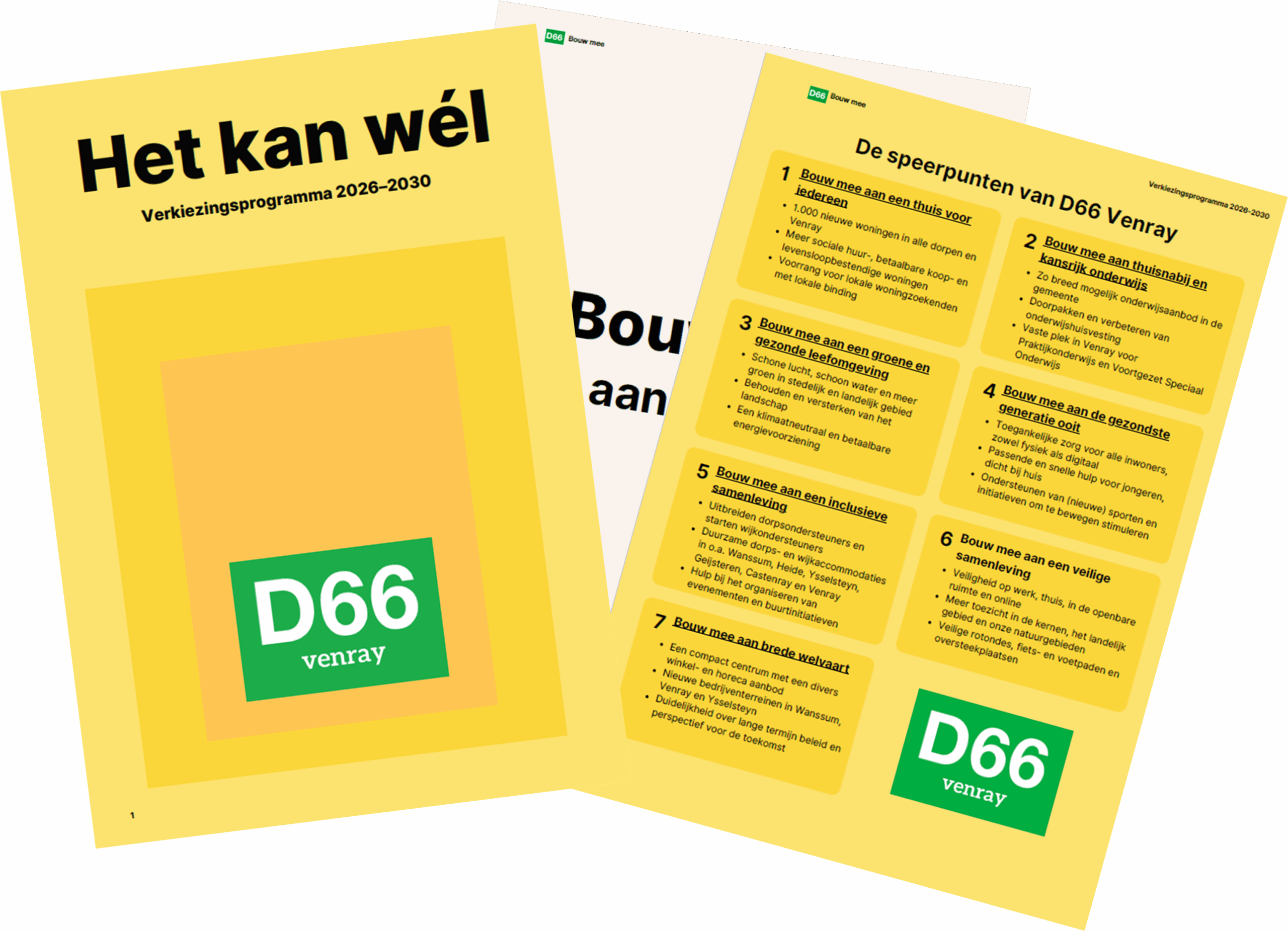 Venray Inwoners D66 Venray — Presentatie verkiezingsprogramma