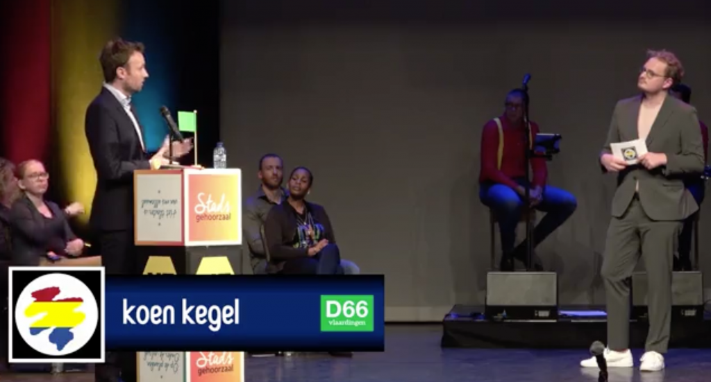 Koen Kegel als D66 Vlaardingen lijsttrekker in debat