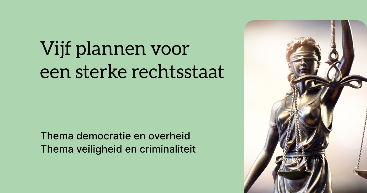 D66 Vijf plannen voor een sterke rechtsstaat D66 Vijf plannen voor een sterke rechtsstaat
