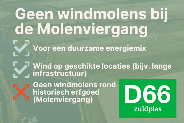 Geen windmolens bij de molenviergang